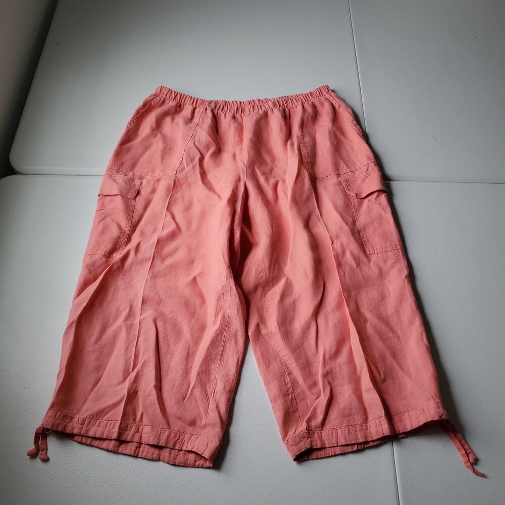 Flax Wide Leg Cargo Pants in Coral Pink